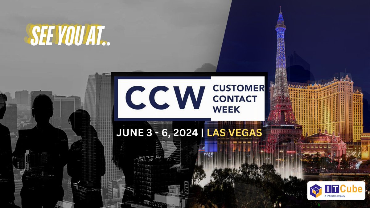 ITCubesolution's tweet image. We’re excited to be live at the #CCW2024! Don’t miss out on the incredible opportunities the CCW event has to offer!
Visit us at Booth No: 808
Contact: (513)-282-4282
#ITCubeSolution #ITC #CustomerContactWeek #CCWLasVegas #ContactCenter #CustomerExperience