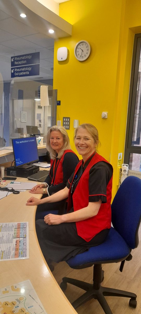 This week our exec team at <a href="/NNUH/">Norfolk and Norwich University Hospitals</a> are volunteering in support of National Volunteers Week... Here is Rachael Cocker (Chief Nurse) volunteering on Outpatient reception with Volunteer Angie, Assisting with wayfinding, patient queries, car park validation and taxi's #VolunteersWeek