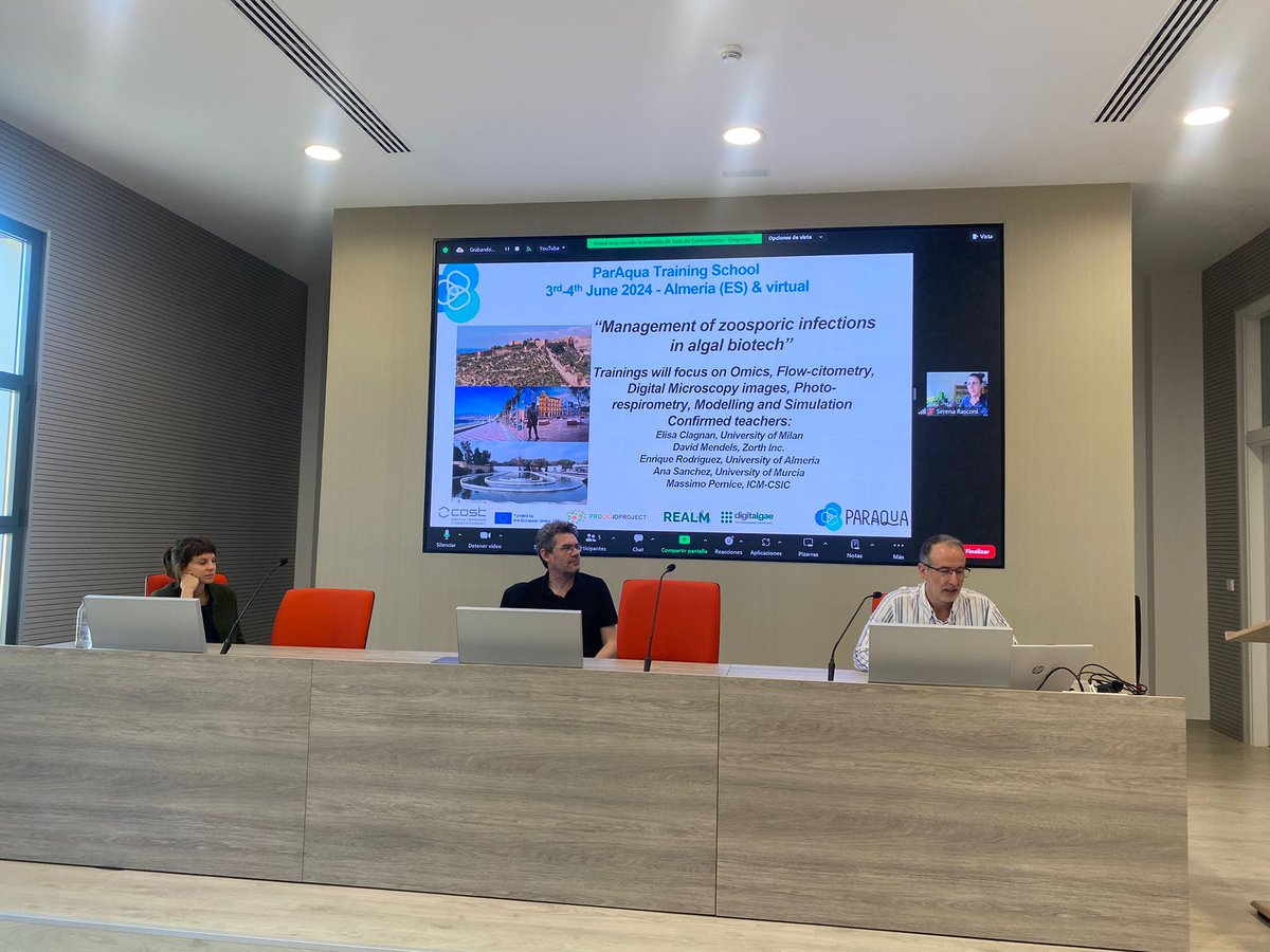 ParAqua_CA20125's tweet photo. After a warm welcome, #ParAqua training school started in Almería, Spain with a lecture on omics techniques by Elisa Clagnan. #COST #COSTactions #CA20125 #ZoosporicParasites #AlgaBiotech @cost_programme https://t.co/aVFngzrwPC