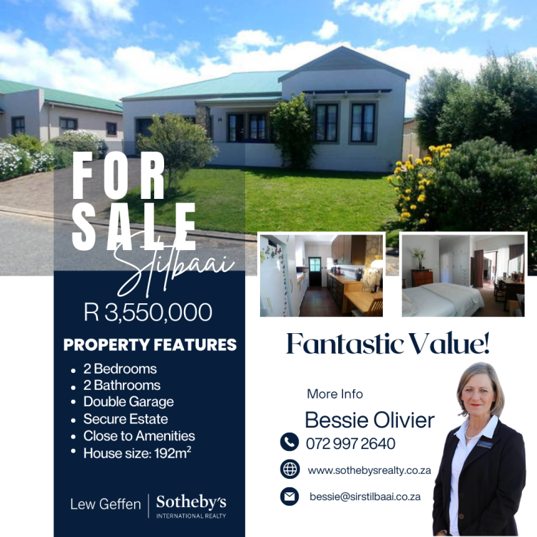 SStilbaai's tweet photo. Stilbaai I R 3 550 000 I More info Bessie 072 997 2640
2 Bed, 2 Bath, Study, Modern kitchen I Secure gated estate. https://t.co/bv0tDvPxWM