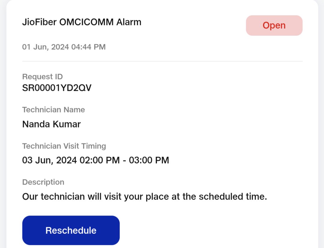 DasguptaArka's tweet photo. @JioCare As per the scheduler? The scheduled time is already passed &amp; this is not the first time. I don't know if this is an automated reply I am getting. Please look into the service request once. Apparently we need to halt all our other work &amp; wait for jio technicians for the entire day https://t.co/S7jbqHNnHF