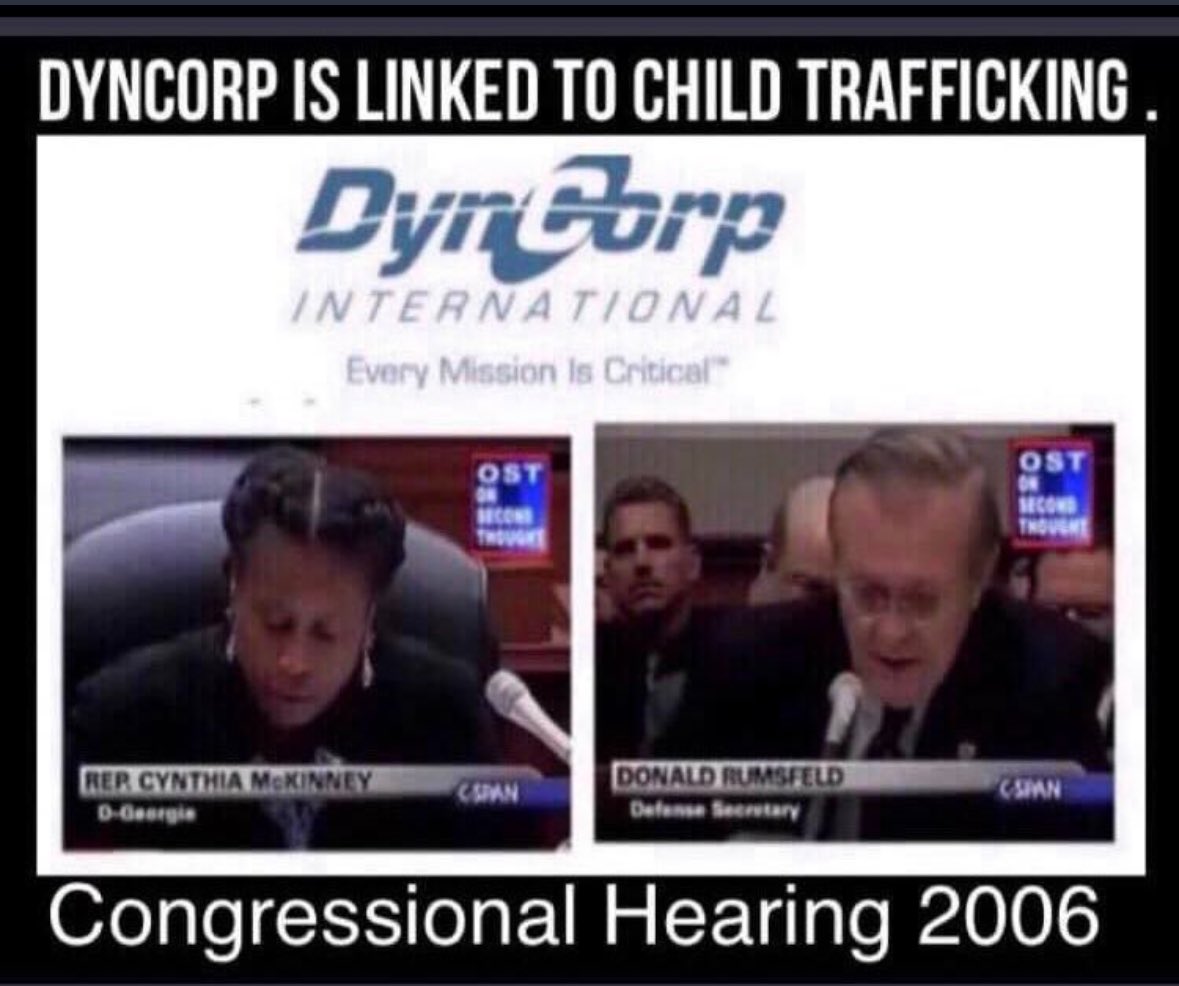 Excerpt from article in the link below 👇🏻(2019) DynCorp: $16B CIA contract for Intelligence, Slave Trafficking, Sex Trafficking, Pornography, Organ Trafficking, Virus Testing, Vaccine Testing, Adrenochrome. theresnothingnew.com/articles/dynco… Congressional Hearing youtu.be/Lq4I2BLKKyQ?si…