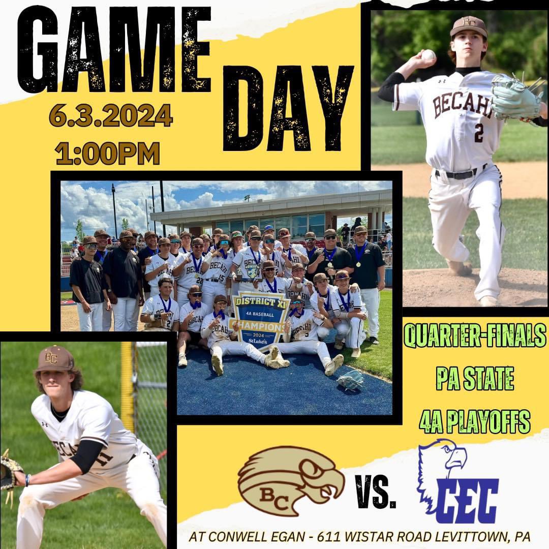 GAME DAY!!! 4A Pennsylvania State playoffs start today! Your Bethlehem Catholic Golden Hawks take on the Conwell Egan Eagles from the Philadelphia Catholic League in a 1:00pm game down in Levittown. LETS GO!!! #DiamondHawks