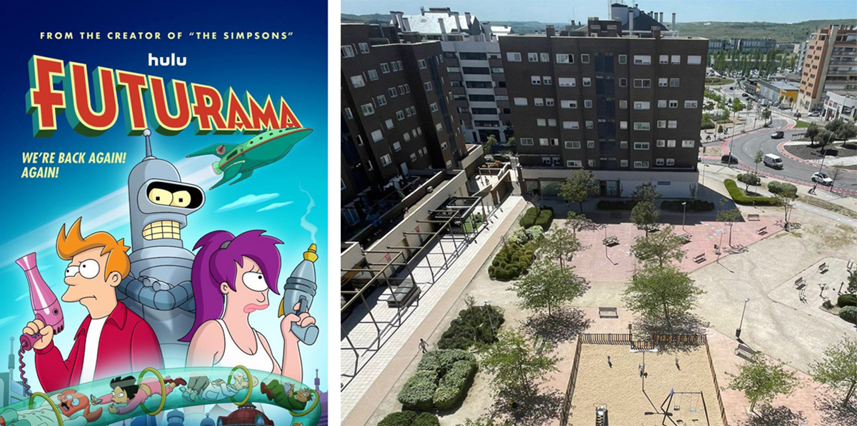 🤖 Rivas ya tenía un barrio del cómic, con calles como Anacleto Agente Secreto o 13 Rue del Percebe. Y ahora contará con la plaza Futurama, como la serie de animación de la tele. Futurama, en Rivas Futura, dónde si no. Así lo ha decidido la ciudadanía: rivasciudad.es/noticias/parti…