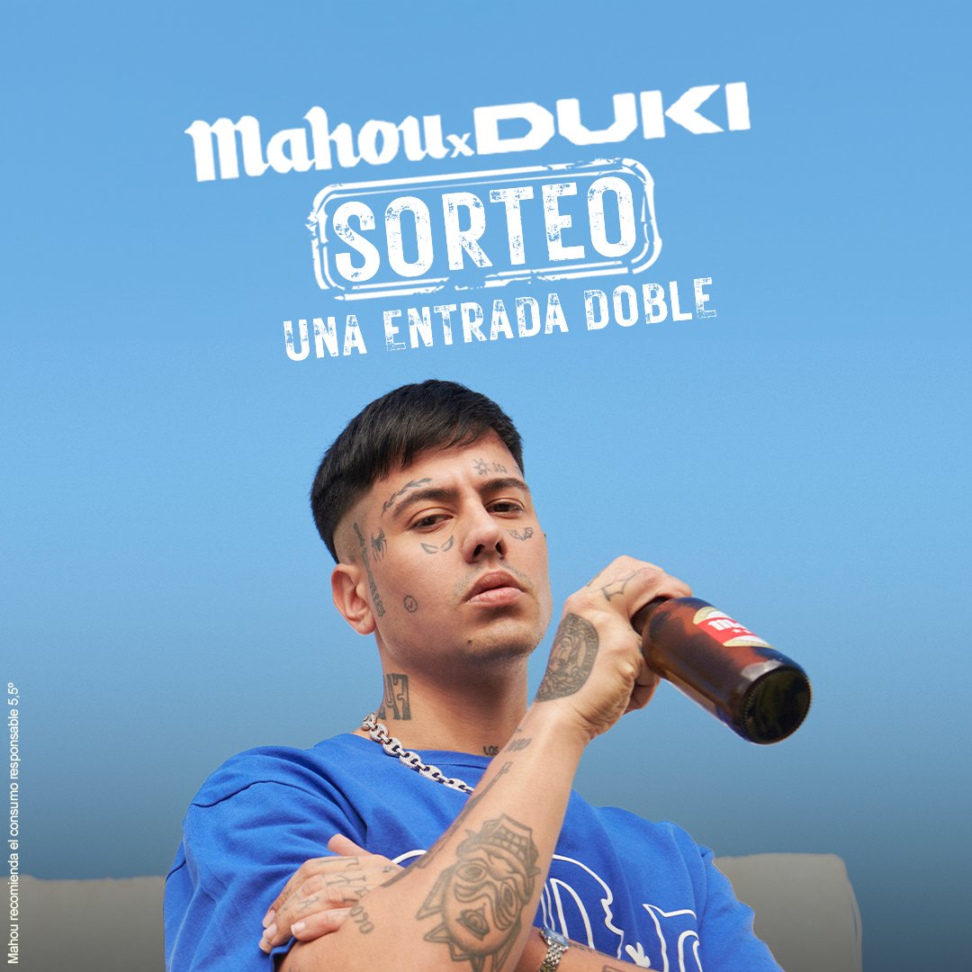 ¿QUIERES GANAR UNA ENTRADA DOBLE PARA IR AL CONCIERTO DE DUKI? Sí, has oído bien, sorteamos una entrada doble para uno de los conciertos más importantes del año, el 8 de junio en el Santiago Bernabéu. Para participar:

Síguenos en <a href="/mahou_es/">Mahou</a> 🍻
Haz RT al post 🔁