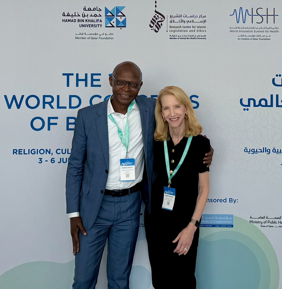 Excited to be kicking off the 17th World Congress of Bioethics in Doha, Qatar with incoming IAB President, Caesar Atuire! <a href="/atuire/">Caesar Atuire</a> <a href="/UWbioethics/">UWbioethics</a> <a href="/UWMedicine/">UW Medicine</a> <a href="/UWPhilosophy/">UW Philosophy</a> <a href="/apaphilosophy/">American Philosophical Association</a> <a href="/AmerSocBioHum/">ASBH</a>