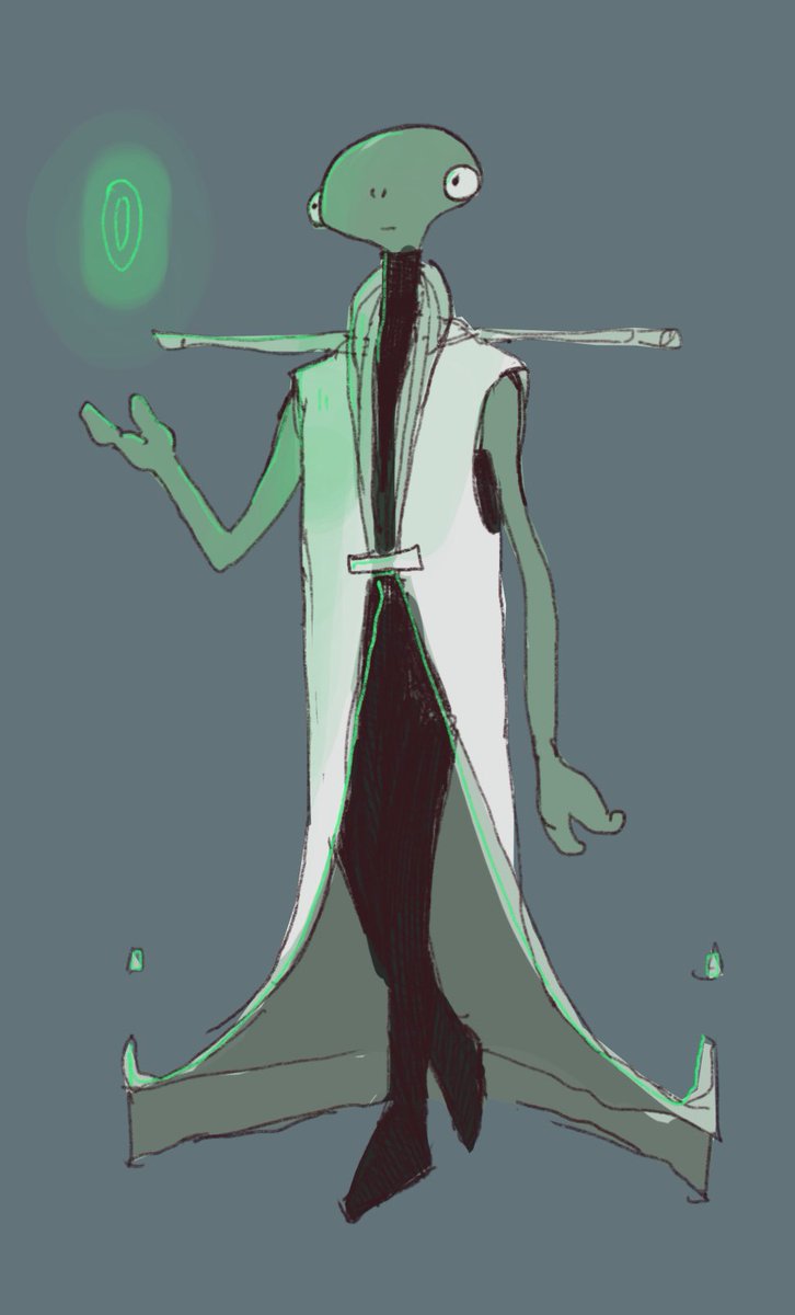 flyboy_elm's tweet photo. Alien scientist character design sketch. Trying to get more comfortable with procreate sketching https://t.co/foRPSJx5Jb