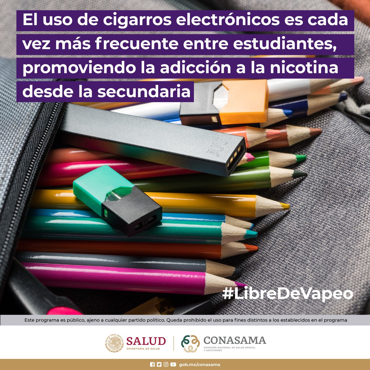 capasannicolas's tweet photo. La nicotina es altamente adictiva y puede afectar el desarrollo del cerebro en los adolescentes que continúa hasta los 20 a 25 años.
#NosCuidamos #DejaDeFumar
Llama al 📷 800 911 2000. Linea de la Vida https://t.co/HecBfo1UCo