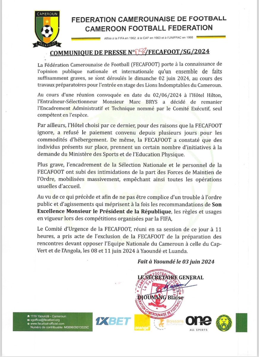Fecafoot-Officiel tweet media