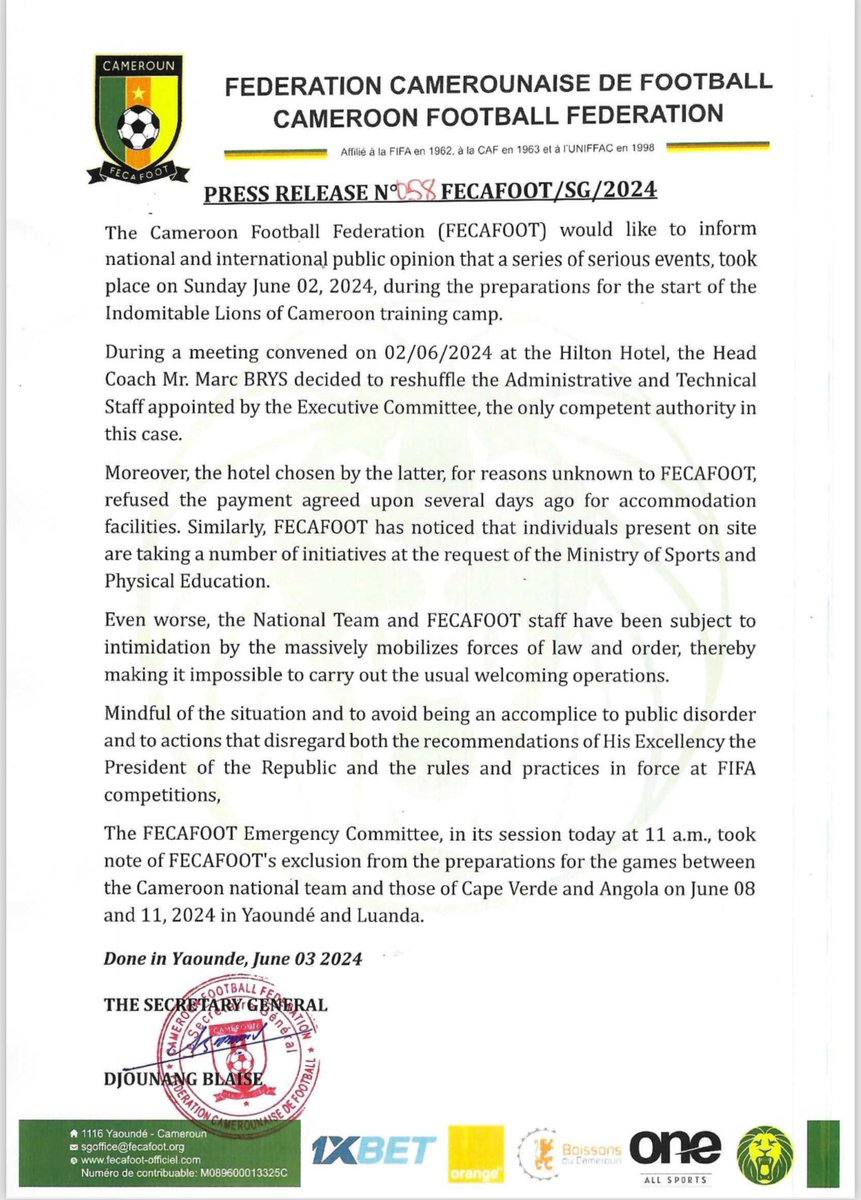 Fecafoot-Officiel tweet media