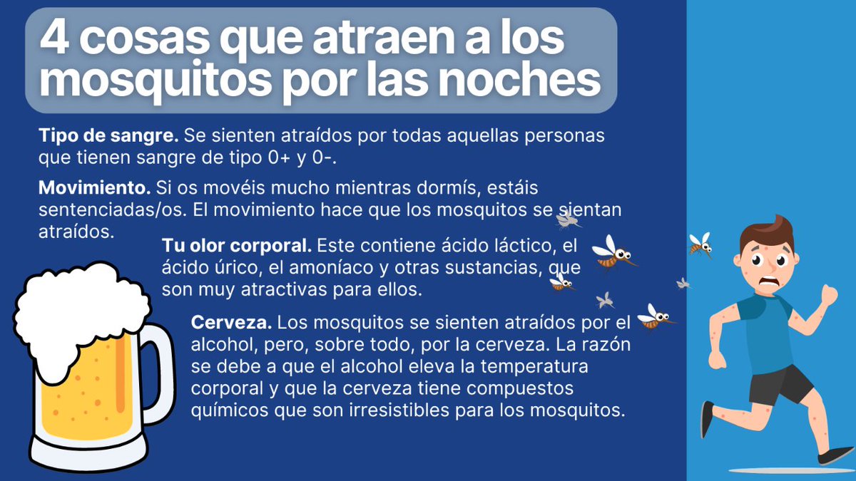 4 cosas que atraen a los mosquitos por las noches. #JCyLSalud #Castillayleón #mosquitos #picaduras #cerveza #alcohol