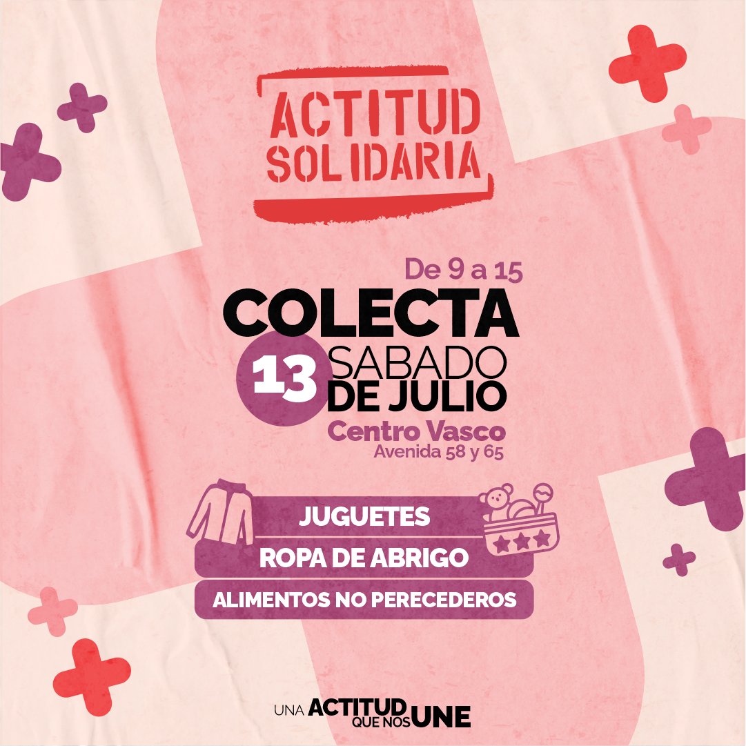 ActSolidaria's tweet photo. 👉Este sábado 13 de julio llega la decima edición de Actitud Solidaria.
🤩Todos podemos ser parte, no solo acercando tu donación al Centro Vasco, sino también ayudandonos a compartir y replicar nuestras publicaciones en redes con tus familiares y amigos 🙌 https://t.co/cRXKvcQd6K