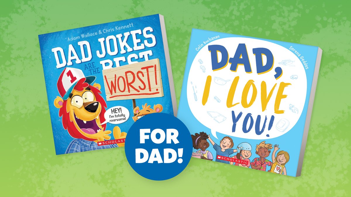 scholasticCDA's tweet photo. Father's Day is just around the corner! Check out these #BooksForDad 💙 

DAD JOKES ARE THE WORST by Adam Wallace &amp; Illustrated by Chris Kennett
DAD, I LOVE YOU! by Colin Buchanan &amp; Illustrated by Serena Geddes https://t.co/qDHxWM1EZW
