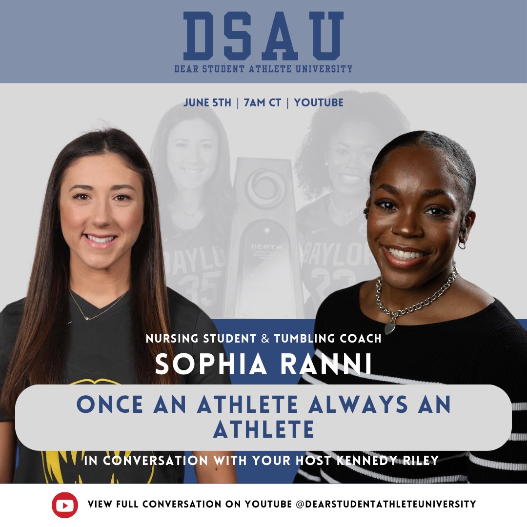 This conversation is worth the wait! After taking a much-needed break, we're back and better than ever. We've got something great in store for you, so stay tuned!

Join for a very special conversation with the one and only Sophia Ranni!🎓 
#DSAU #studentathlete #beyondthejersey