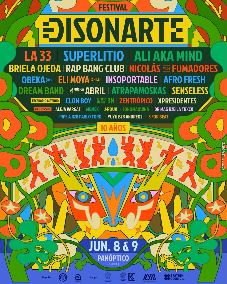 Agenciaper's tweet photo. El Festival Disonarte 10 años está a la vuelta de la esquina, 8 y 9 de junio en el Panóptico de Ibagué. https://t.co/it5GGZpGCp