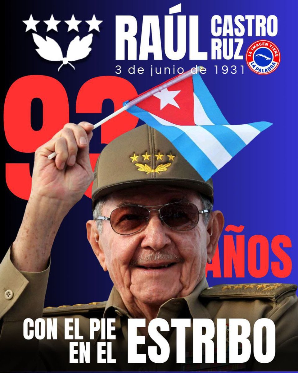 Los colaboradores,  diplomáticos y empresarios cubanos en Venezuela nos unimos al gigantesco coro del pueblo cubano para desearle feliz 93 cumpleaños y mucha salud al General de Ejército Raúl Castro,  hombre historia, uno de los imprescindibles  hoy más que nunca.
#RaulEsRaul