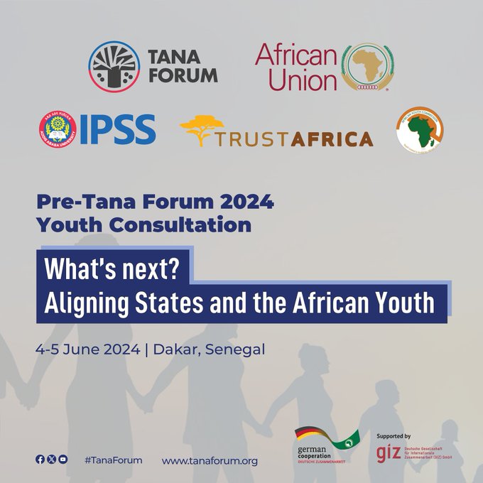 🌍✊ Calling African youth leaders and stakeholders! Join us at the #PreTana2024 #Youth Consultation in #Dakar, June 4-5, to shape Africa's peace &amp; security. Evaluate #YPS #NAPs, share insights, and plan future actions. #Youth4Peace #TanaForum #Senegal