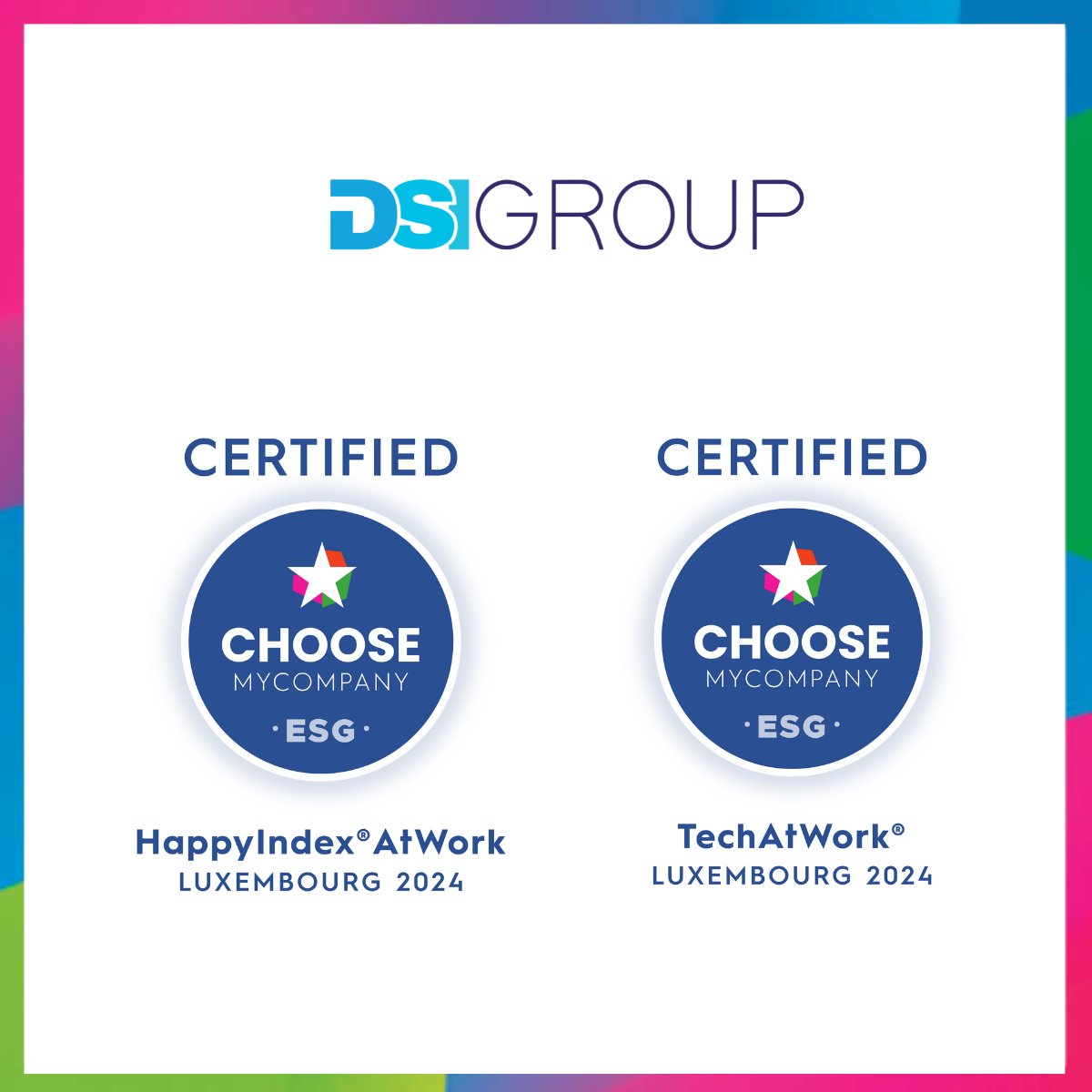 group_dsi_fr's tweet photo. Pour la 2ème année consécutive, nous sommes labelisés #HappyAtWork et #TechAtWork ! En #France #Tunisie et #Luxembourg 

Merci aux équipes pour leur engagement constant 🙏 https://t.co/QH13iaHXHc