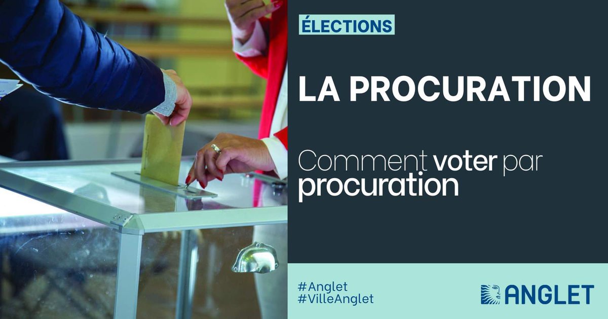 🗳Élection: vote par procuration
→S'il vous est impossible de vous déplacer  le 9/06 aux élections européennes établissez une procuration dès maintenant dernier délai
→Confiez votre vote à une personne de confiance
ℹ️infos en ligne: maprocuration.gouv.fr
#Anglet #VilleAnglet