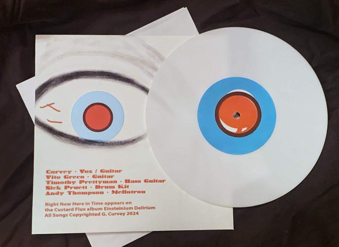 CustardFlux's tweet photo. Only 10 Right Now Here In Time singles will be available on our UK tour.  Your chances of scoring one will be better by attending our show at the Half Moon in London on Aug 1st. @HalfmoonPutney https://t.co/79pIXPjmTj