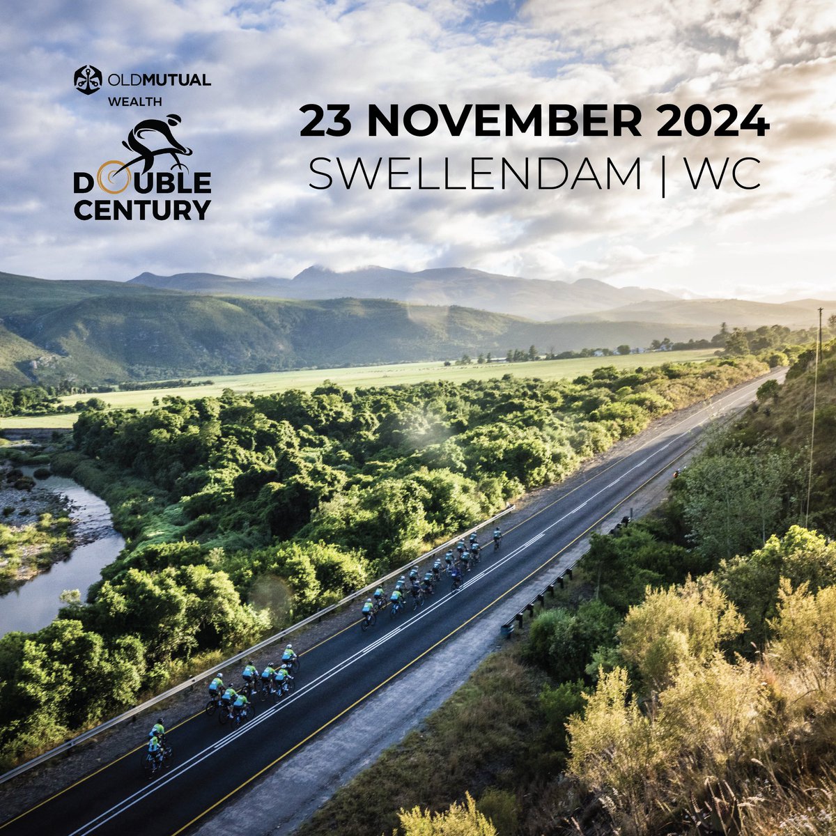 SA’s premium team time trial event is back! Join us for the 32nd edition of the Old Mutual Wealth Double Century on 23 November 2024 in Swellendam. Get out your diaries, mark your calendars and start calling your team mates, more details to follow soon.

#oldmutualweathdc