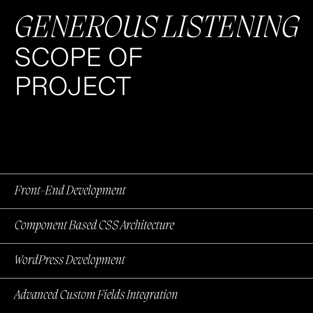 Generous Listening is where understanding begins, connections deepen, and bridges to empathy are built. At Basework, we developed a flexible and high-performing website that best reflects these values of Generous Listening.