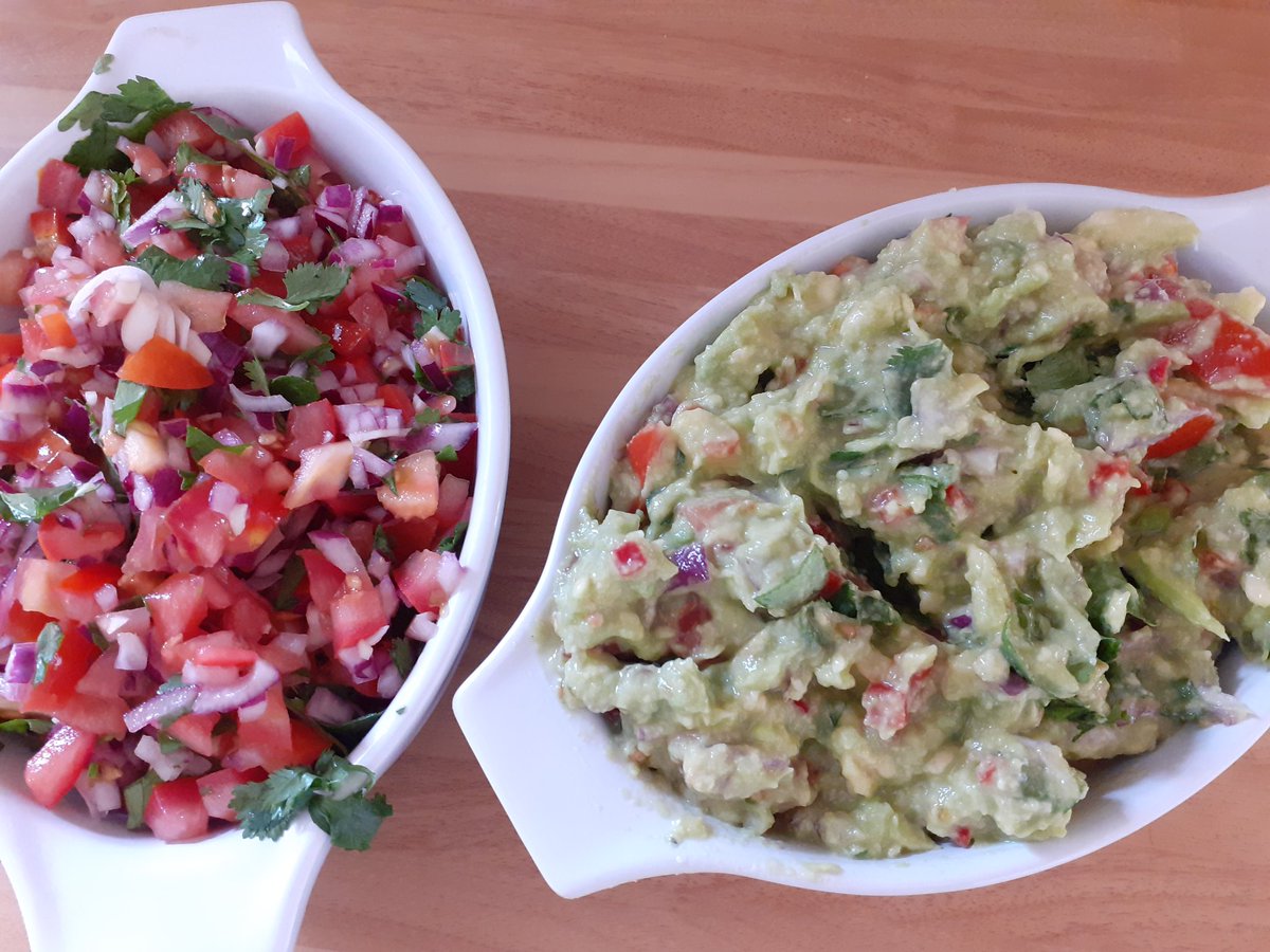 Salsa & guacamole made for tonight's enchiladas. Try not to be late this time.