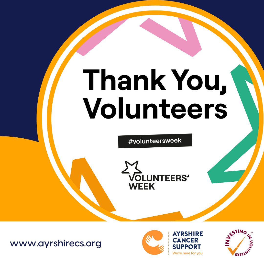 Today marks the beginning of #VolunteersWeek 2024 🧡 At ACS our volunteers play a vital role in helping us deliver our cancer support services across Ayrshire. We recognise and appreciate the contribution they make in each of their roles. Read more here - tinyurl.com/4ex3v7cj