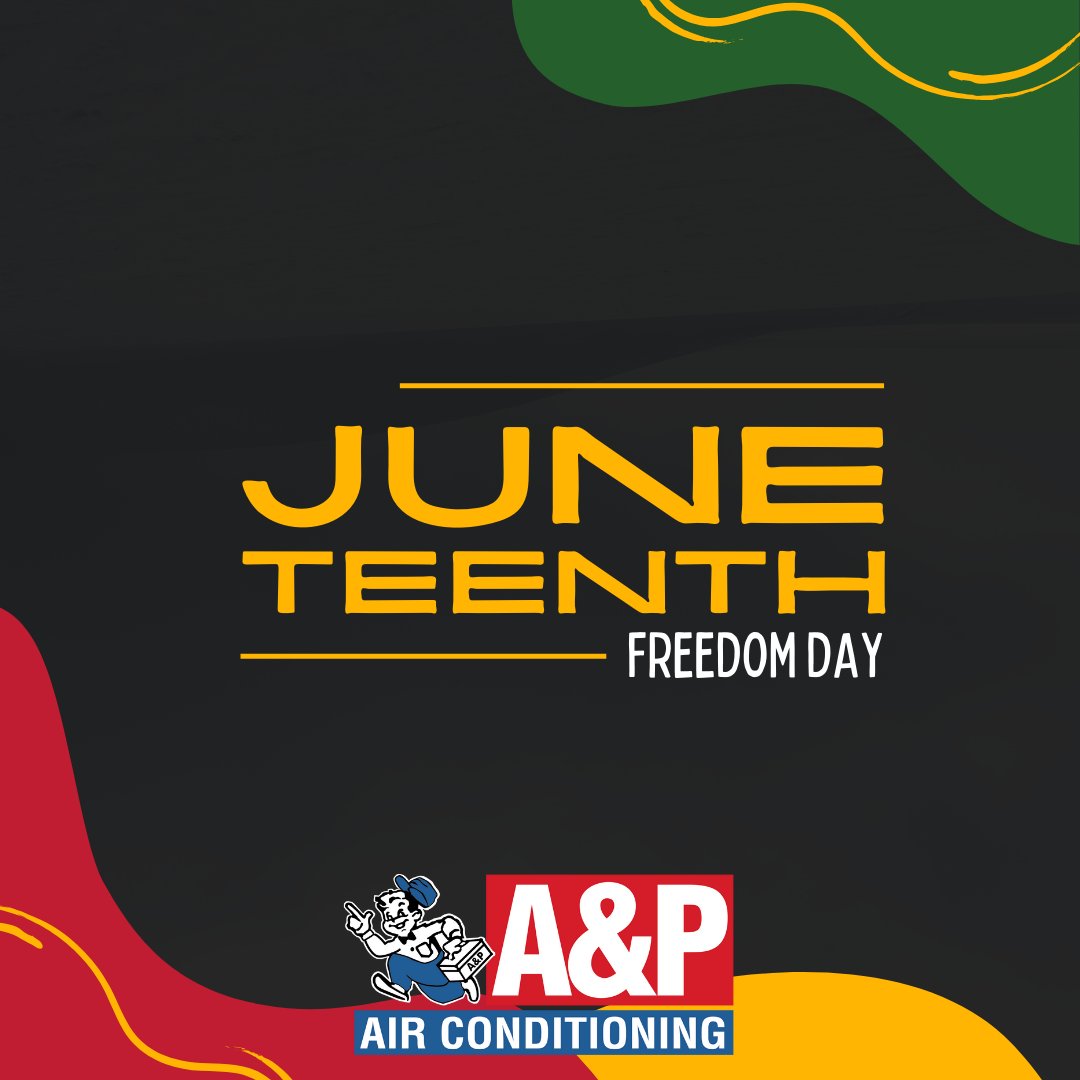 AP_AIR_HVAC's tweet photo. Today we honor freedom, resilience, and the power of community. Happy Juneteenth!

#juneteenth #apairconditioning #freedomday https://t.co/tEbNMjz2zB