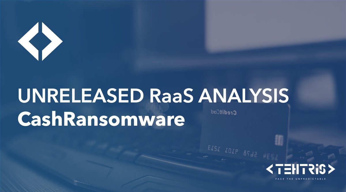 We intercepted a pre‑release sample of #RaaS variant called CashRansomware currently in dev, advertised on #Cashout store 😈 &amp; branded on a Telegram #MintStealer channel.

🎯 Technical Analysis before its use: tehtris.com/en/blog/unrele…

#cybersecurity #cyberattacks #threatintel