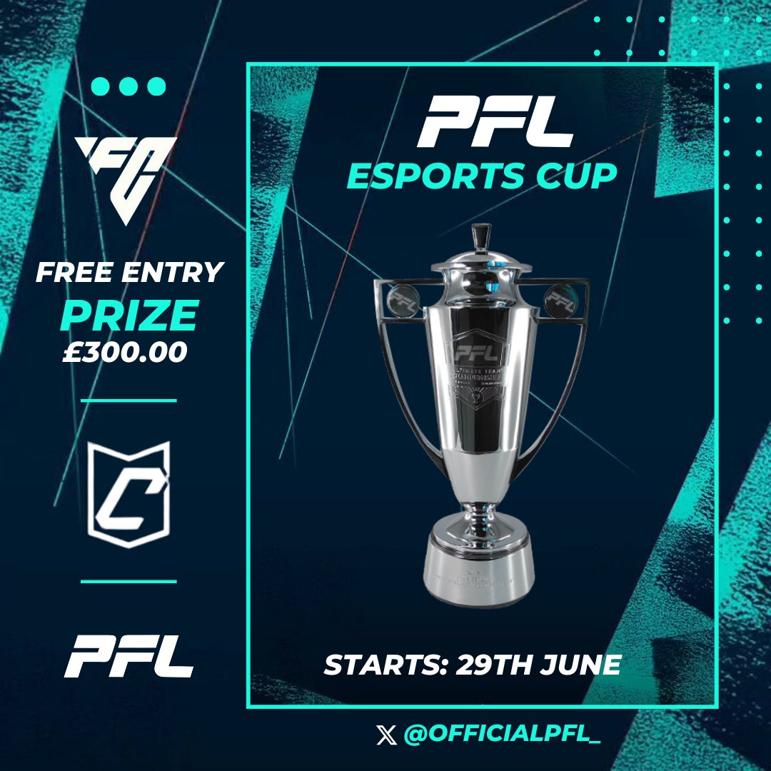OfficialPFL_'s tweet image. PFL Europe Esports Cup

We’re thrilled to announce the PFL Europe Esports Cup, kicking off on June 29th! This event is invitational only for all teams who participate in our domestic leagues around the world, New Gen platforms, to compete for glory and a share of the cash prize…