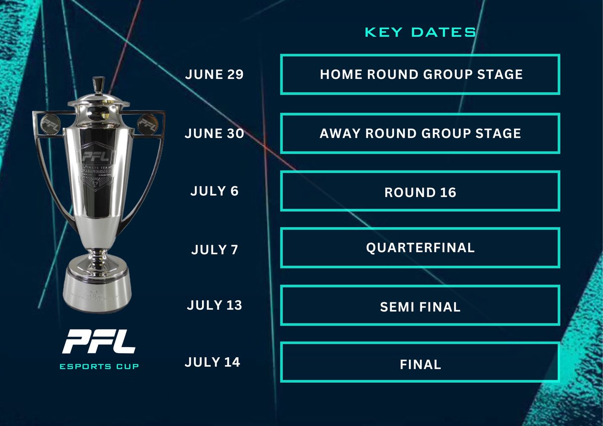 PFL Europe Esports Cup

We’re thrilled to announce the PFL Europe Esports Cup, kicking off on June 29th! This event is invitational only for all teams who participate in our domestic leagues around the world, New Gen platforms, to compete for glory and a share of the cash prize