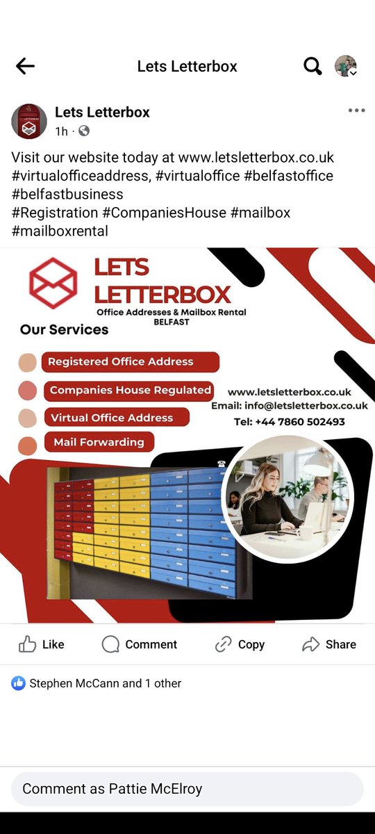 LetsLetterbox's tweet photo. 🌟Upgrade Your Business Presence with a Virtual Office Address in Belfast
📍Prime Location: Impress your clients with a sought-after Belfast business address.📧 Mail Handling: Efficient mail forwarding &amp; handling services.
🏢 Registered office address regulated by Companie House https://t.co/P3GZmj9gzi