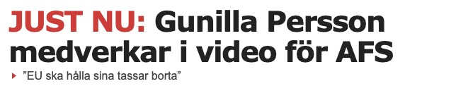 gustavkassel's tweet photo. Högst upp på Aftonbladet nu! 

Utmärkt bildval –  hundratusentals läsare kan på en enda sekund se vad jag och Alternativ för Sverige tycker om EU inför valdagen på söndag. https://t.co/otJoEEmDYZ