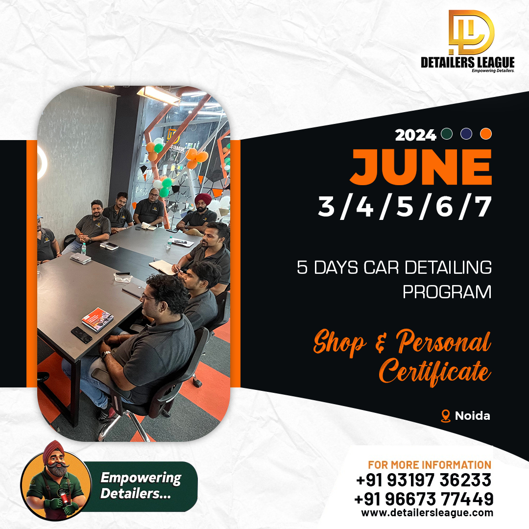detailersleague's tweet image. Exciting news from Detailers League! We're launching a new program that covers everything you need to excel in car detailing. Get certified in multi-product inspections, paint evaluation, tag section, shop &amp;amp; personal certification, Don't miss this opportunity. #WrappingTraining