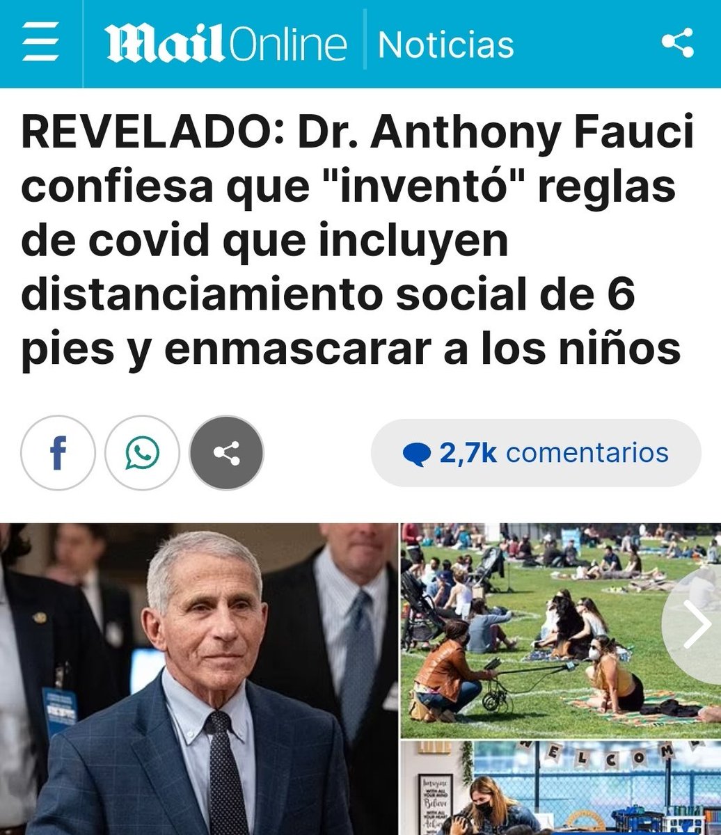 DoctoraPrego's tweet photo. Fui silenciada por cuestionar reglas Covid arbitrarias. Cuestionar medidas Covid que estaban imponiendo sin base científica me costó ser vilipendiada, investigada y sometida a sanciones profesionales en mi carrera.

El Dr Fauci portavoz de Salud Pública, coordinador de respuesta a la emergencia covid, director del Instituto Nacional de Alergias y Enfermedades Infecciosas (NIAID) confiesa que se inventó las reglas de distanciamiento social y mascarillas  sin base científica.

Instituciones como el Colegio de Médicos actuaron con falta de independencia y rigor para proteger la narrativa oficial dominante, silenciando el debate científico y la libertad de expresión.
Aceptar directrices sin escrutinio crítico es peligroso y anticientífico. La verdadera ciencia debe fomentar el cuestionamiento y el debate.

Las medidas que el Dr. Fauci ha confesado que inventó sin base científica, se implementaron como un acto de teatro político para mantener el control sobre la población, manipulando el miedo y la incertidumbre.
No es lícito disfrazar la censura de lucha contra la desinformación como vienen haciendo la OMS y la UE.
#StopOms #StopTheWHO 

Luchamos por una ciencia verdadera y sin miedo a cuestionar.

#MédicosPorLaVerdad #Fauci #COVID19 #DistanciamientoSocial #Pandemia #Desinformación #Enmascaramiento #Ciencia #Transparencia
#LibertadDeExpresión #Manipulación #RendiciónDeCuentas #Persecución #VerdaderaCiencia #TeatroPolítico #Censura

https://t.co/iSwwLxLxsv