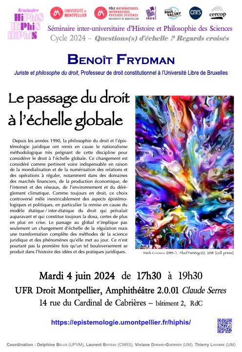 Pour rappel, l'HiPHiS et le CERCOP recevront demain le Professeur Benoît Frydman pour une conférence passionnante sur le passage du droit à l'échelle globale. Venez nombreux !