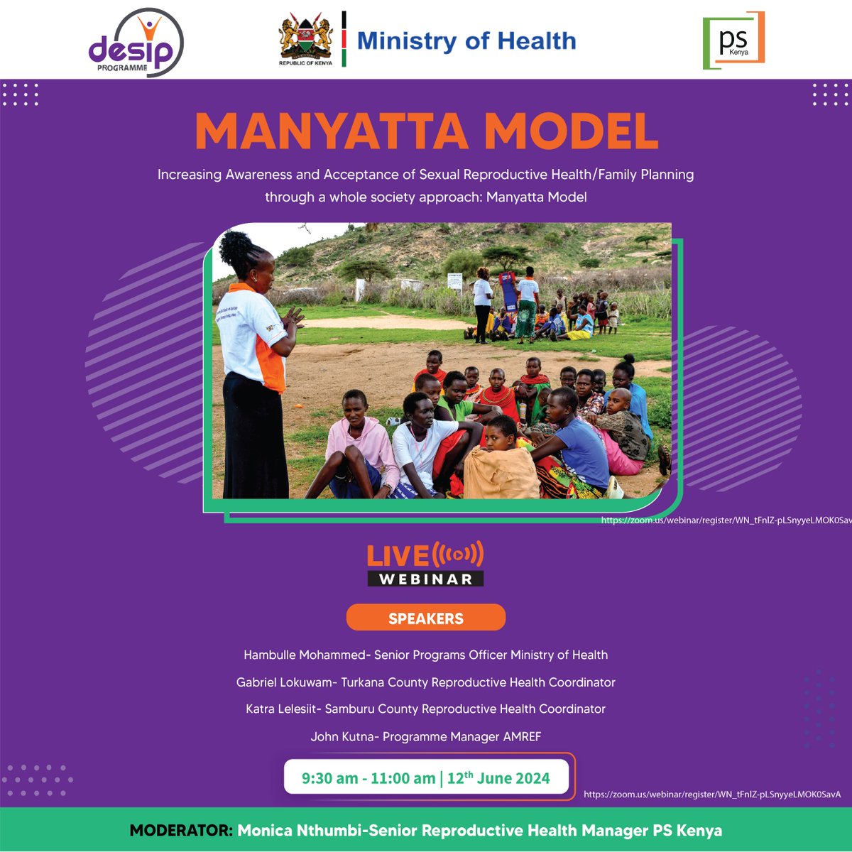 PSKenya_'s tweet photo. We are thrilled to invite you to an impactful webinar presented by the DESIP Programme. Gain insight into the innovative Manyatta Model. 

📅 Date: 12th June 2024
🕘 Time: 9:00 AM - 10:00 AM
 Register Now: https://t.co/dEBaJlfHyg https://t.co/lzUYBCvHfL