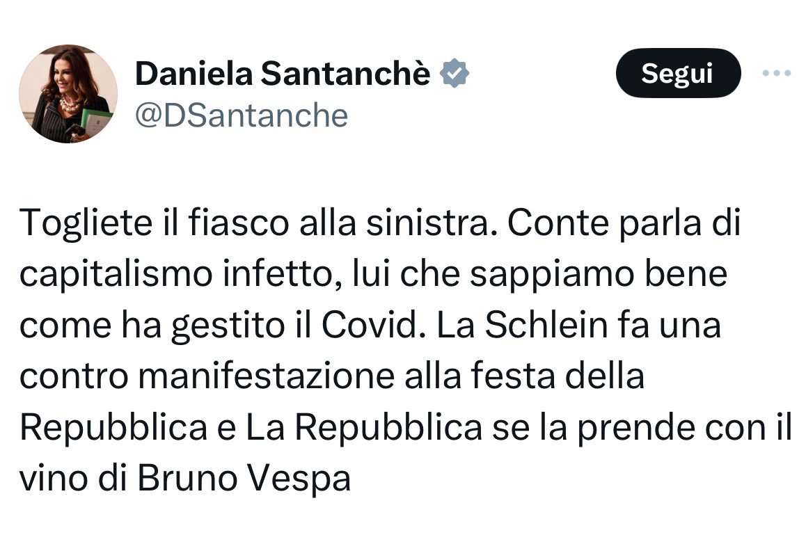 Togliete il fiasco alla Ministra, sotto inchiesta per truffa sui fondi Covid e per altro ancora, sempre salda alla poltrona grazie all'amichettismo di 'Giorgia'. Questi son quelli che insultavano e umiliavano i cittadini in povertà. E ancora blaterano scemenze. Decenza, Ministro.