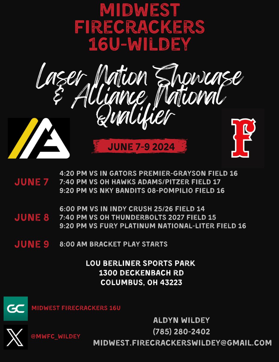 Midwest Firecrackers 16U (@mwfc_wildey) on Twitter photo First tournament of the summer starts this weekend! Ready to see this group compete and grow this summer. 🧨 #fcstrong <a href="/Firecrackersinc/">Firecracker Softball</a> First tournament of the summer starts this weekend! Ready to see this group compete and grow this summer. 🧨 #fcstrong <a href="/Firecrackersinc/">Firecracker Softball</a>
