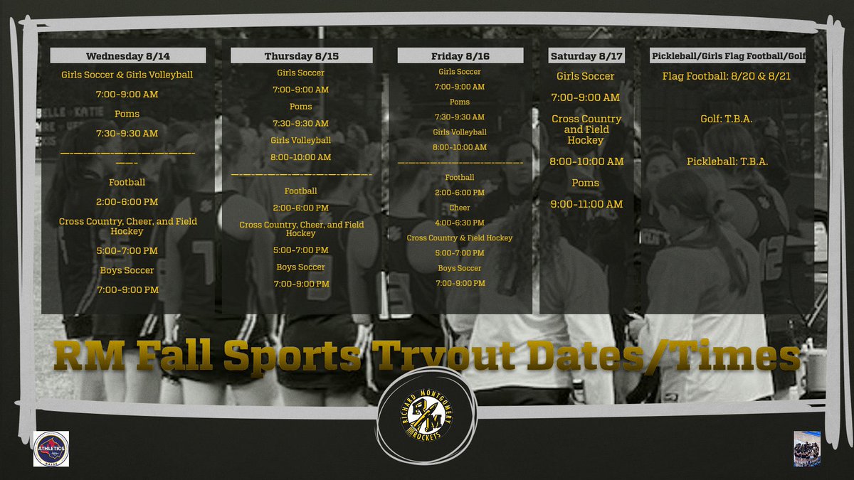 Rockets Volleyball (@rocketsvball) on Twitter photo ๐จ ATTENTION: Plan ahead!! Here is the GIRLS ๐๐ VOLLEYBALL TRYOUT SCHEDULE. <a href="/RMHS_MainOffice/">RMHS Main Office</a> <a href="/Rocket__Nation/">#RocketNation ๐๐ค๐๐</a> <a href="/RMHSBooster/">RMHS Booster Club</a> <a href="/RocketsSportsRM/">Richard Montgomery Athletics</a> <a href="/barberstrunk/">Coach Barber-Strunk</a> <a href="/rm_sga/">RM SGA</a> ๐จ ATTENTION: Plan ahead!! Here is the GIRLS ๐๐ VOLLEYBALL TRYOUT SCHEDULE. <a href="/RMHS_MainOffice/">RMHS Main Office</a> <a href="/Rocket__Nation/">#RocketNation ๐๐ค๐๐</a> <a href="/RMHSBooster/">RMHS Booster Club</a> <a href="/RocketsSportsRM/">Richard Montgomery Athletics</a> <a href="/barberstrunk/">Coach Barber-Strunk</a> <a href="/rm_sga/">RM SGA</a>