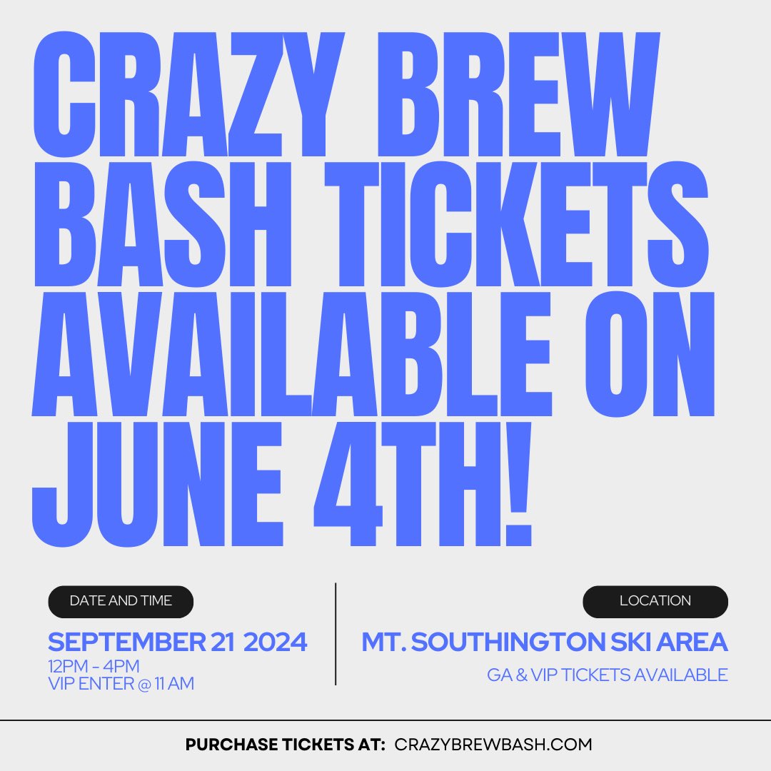 Tickets for Crazy Bash Go Live Tomorrow🍻

Who’s excited?🫡
