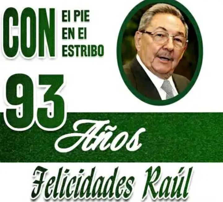 Un día 3 de junio de1931, nace Birán, Holguín, el General de Ejército Raúl Castro Ruz. Hoy a 93 años de vida continúa como él mismo manifestó, " con el pié en el estribo". Muchas felicidades Raúl.
<a href="/japortalmiranda/">José Angel Portal Miranda</a> 
<a href="/mmcvencar/">Brigada Médica Cubana en Carabobo</a>
