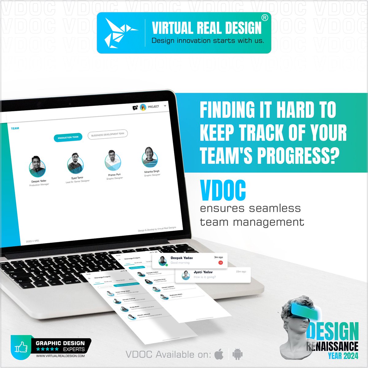 VRD40's tweet photo. VDOC's Team feature streamlines task assignments, tracks progress, and fosters accountability, making team management more efficient and effective.
#teamfeature #Organization #Efficiency #VirtualRealDesign #VDGD #VRDRooms #DesignRenaissanceYear2024 #designing #graphicdesign https://t.co/7y7BxNdMgw