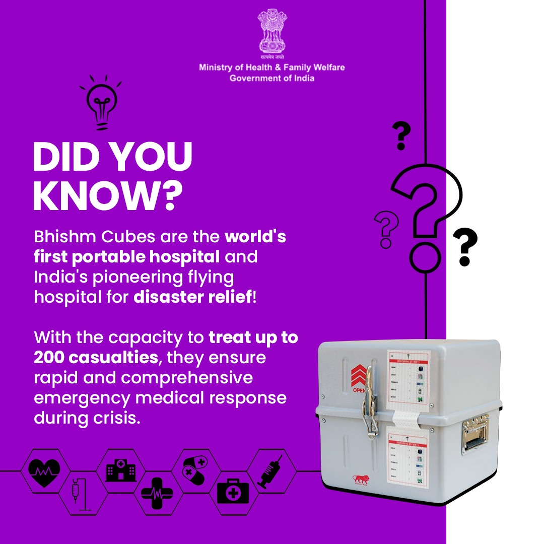 Rapid response, comprehensive care: BHISHM Cubes, the future of disaster relief. . . #HealthForAll #InnovationsInHealth