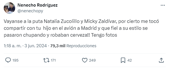 delpynews's tweet photo. ▶️ MBA'E PIKO? | 😳

💣Uno que empezó tranqui el lunes es Óscar "Nenecho" Rodríguez.

El intendente de Asunción descargó su enojo en X y se acordó de muchos. 🫣

👀Y eso que el Real Madrid ganó la Champions. https://t.co/iTJdkqUOYH