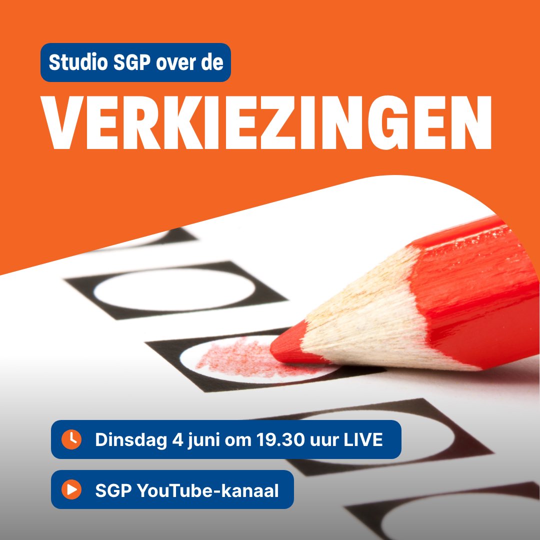 SGPnieuws's tweet photo. Morgenavond om 19.30 uur LIVE op ons YouTube-kanaal: #StudioSGP over de verkiezingen. Samen met onze gasten @hjaruissen en @chris_stoffer gaan we in gesprek met Monica Nieuwenhuijse, Fenneke Aalbers en Geert de Korte.
Benieuwd? Kijk dan mee!
🔗 https://t.co/kNHVrnCzBc https://t.co/GqFF35ZfjZ