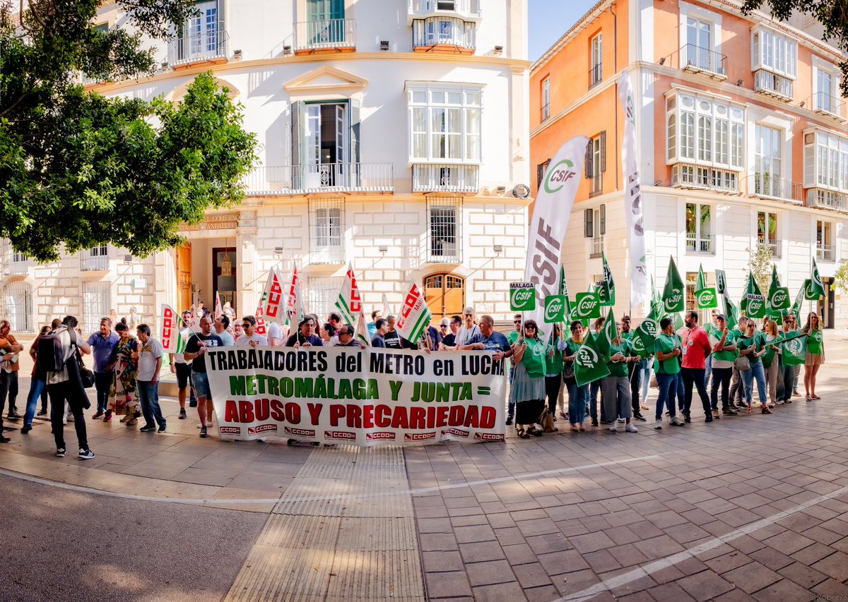 CCOO Metro Málaga En Lucha (@metromalagaccoo) on Twitter photo Los trabajadores de <a href="/metromlgoficial/">Metro de Málaga</a> han vuelto hoy a manifestarse para reivindicar las condiciones laborales y hechos que han llevado a dos compañeros operadores de línea al despido. Consideramos esto un hecho muy grave y desproporcionado Los trabajadores de <a href="/metromlgoficial/">Metro de Málaga</a> han vuelto hoy a manifestarse para reivindicar las condiciones laborales y hechos que han llevado a dos compañeros operadores de línea al despido. Consideramos esto un hecho muy grave y desproporcionado