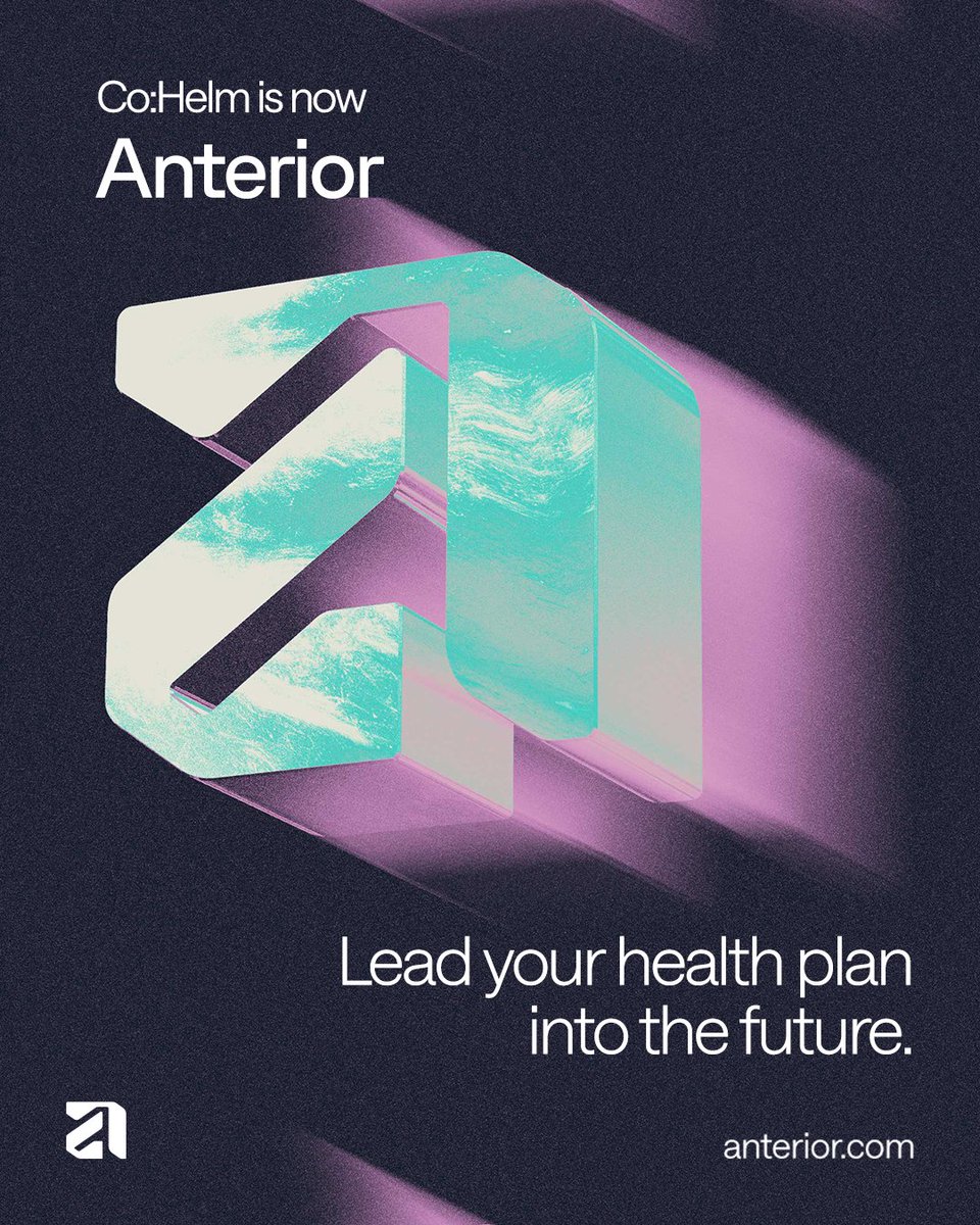 AnteriorAI's tweet image. A new era for Co:Helm as we introduce our new name and brand identity — Anterior.
We are the AI company built by clinicians for clinicians to transform healthcare administration.