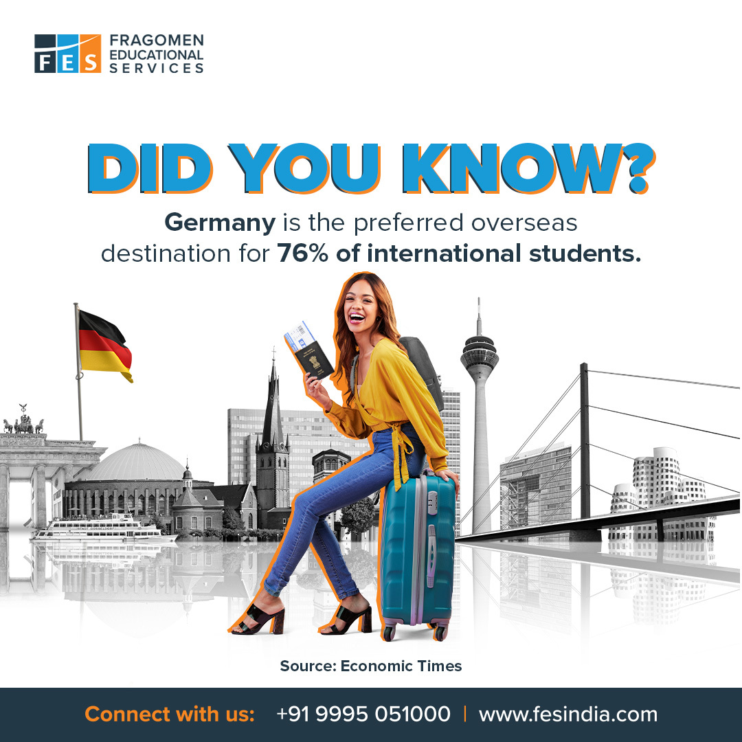 Discover a fulfilling #studyabroad experience in #Germany, known for its high-quality education system and lucrative job opportunities. At #FESIndia, we provide everything from academic guidance to #visaservices, so you can realize your dreams in your preferred destination.